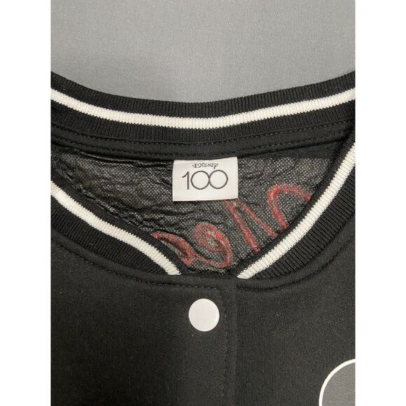 Walt Disney Bomber Varsity Jacket 100 Years Of Wonder Black Embroidered - Picture 3 of 7
